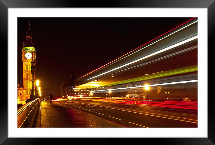 WESTMINSTER BRIDGE AT NIGHT Framed Mounted Print by Clive Eariss