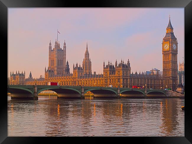 London Big Ben Dawn Framed Print by Clive Eariss