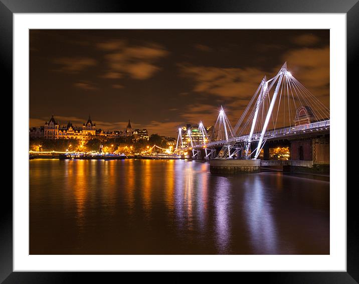 Hungerford Bridge London Framed Mounted Print by Clive Eariss