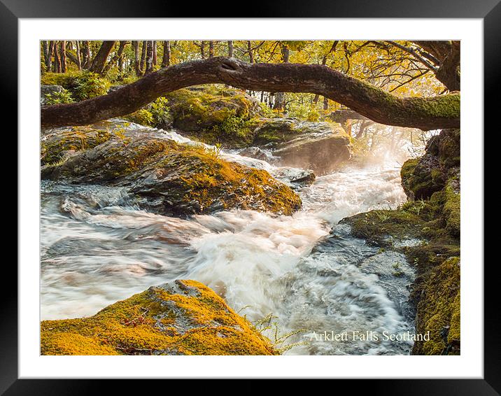 Arklett Falls Scotland Framed Mounted Print by Clive Eariss