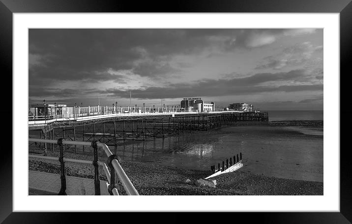 Worthing Pier Black And White Framed Mounted Print by Clive Eariss