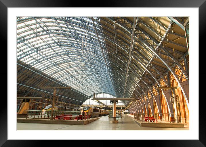 St Pancras Station Late Sunshine Framed Mounted Print by Clive Eariss
