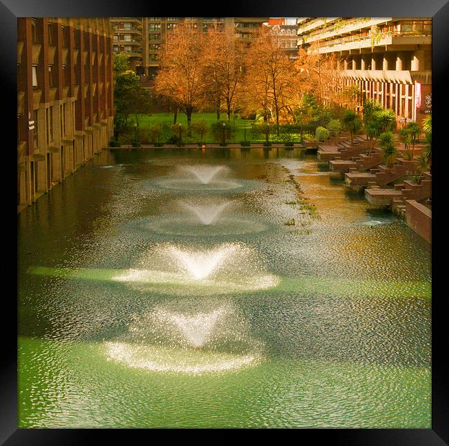 Barbican London Fountains Framed Print by Clive Eariss