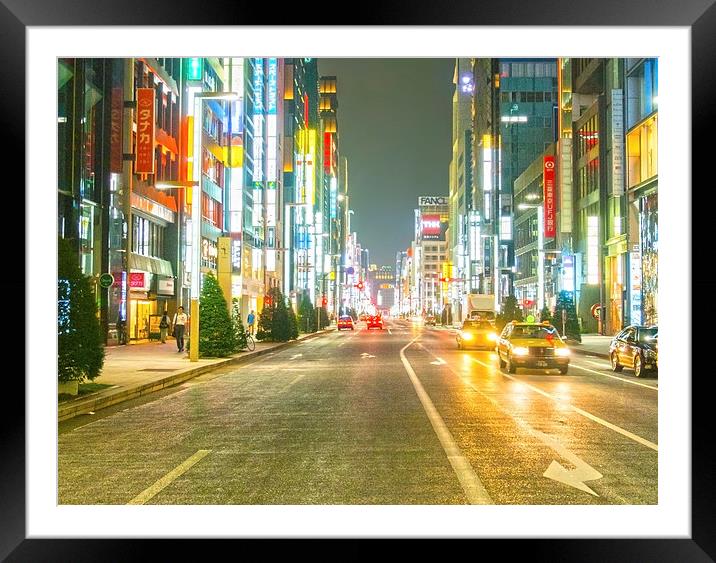  Ginza Street Tokyo Japan Framed Mounted Print by Clive Eariss