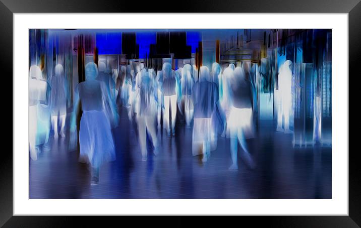 Silent City Walkers Framed Mounted Print by Clive Eariss