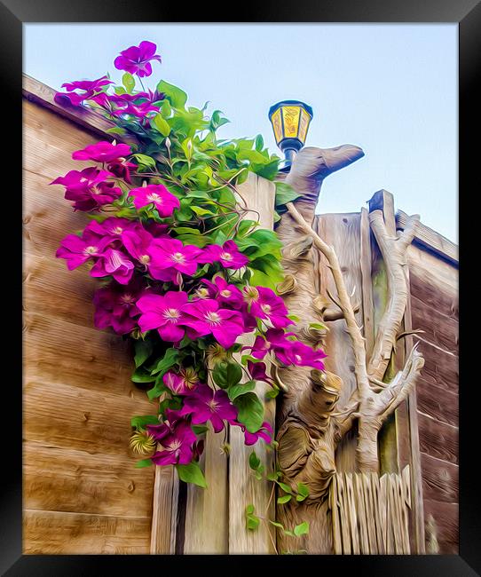  Flora And Fence Framed Print by Clive Eariss