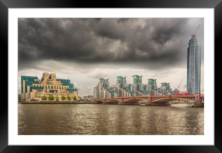 Mi5 And Vauxhall Bridge  Framed Mounted Print by Clive Eariss