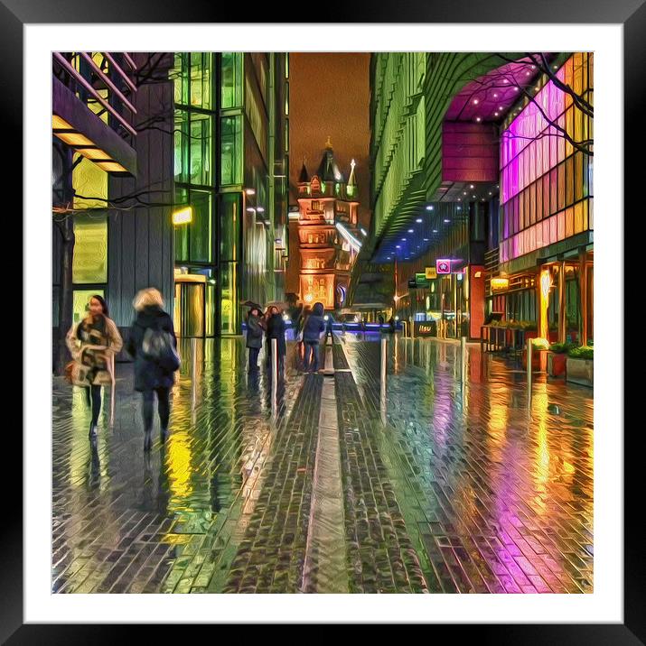 Rain In London Framed Mounted Print by Clive Eariss