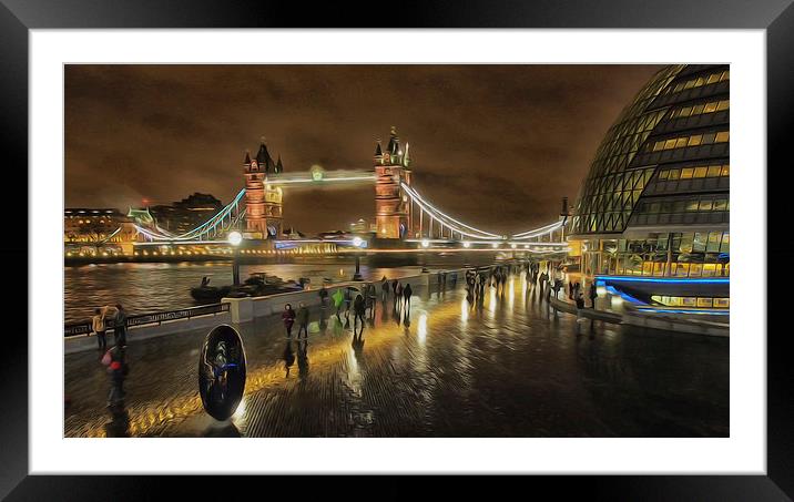 Tower Bridge In Art Framed Mounted Print by Clive Eariss