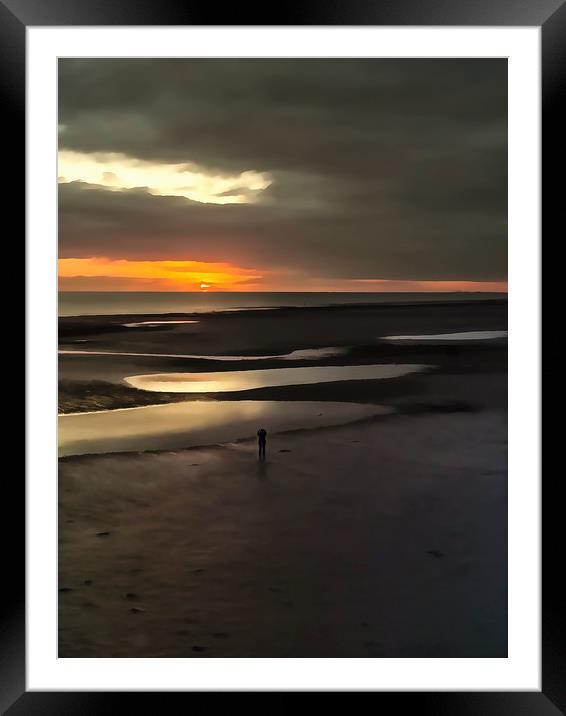 Alone At Worthing Framed Mounted Print by Clive Eariss
