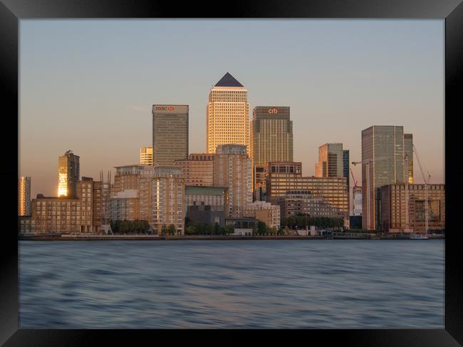 Canary Wharf Sunset Framed Print by Clive Eariss