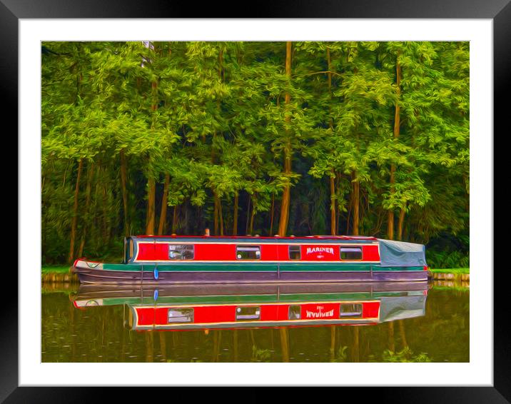 Pyrford Canal Boat Framed Mounted Print by Clive Eariss