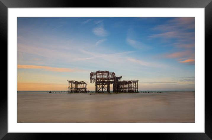 Pier Remains Brighton Framed Mounted Print by Clive Eariss