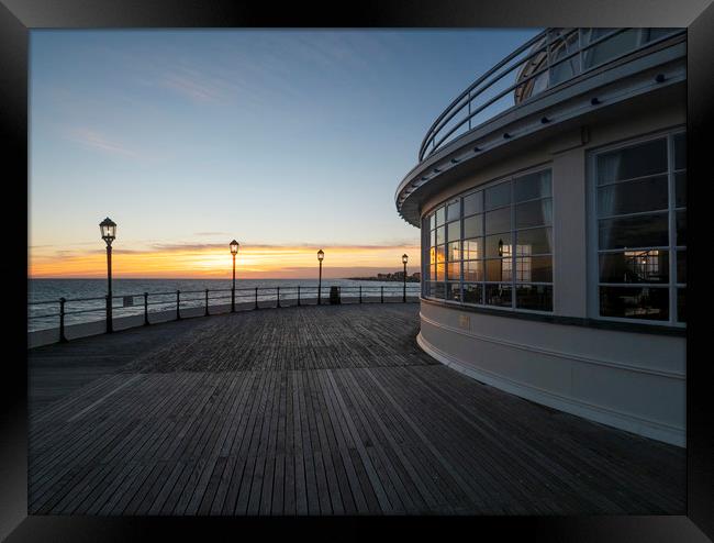 Worthing Pier Sunset Framed Print by Clive Eariss