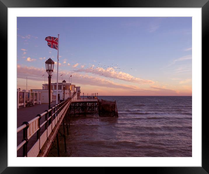 Worthing Pier Flag Framed Mounted Print by Clive Eariss
