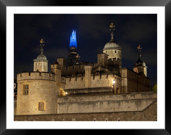 Tower Of London and Shard Framed Mounted Print by Clive Eariss
