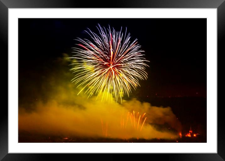 Brockham Fireworks Surrey Framed Mounted Print by Clive Eariss