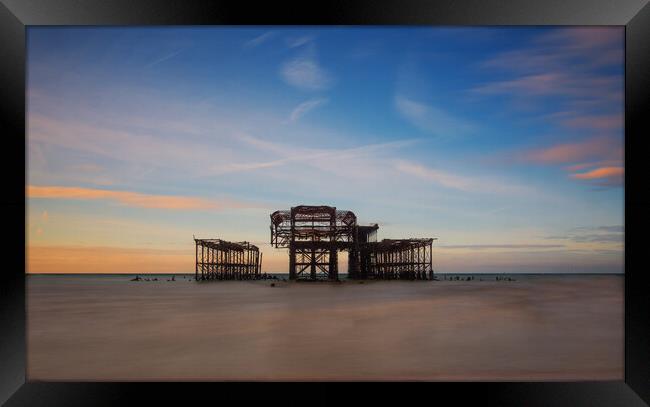 Sunrise Old Brighton Pier Framed Print by Clive Eariss