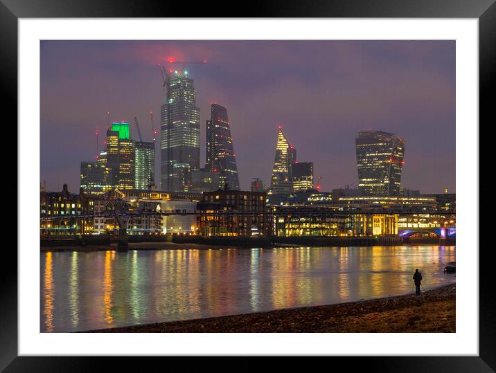 London Night Mood Framed Mounted Print by Clive Eariss