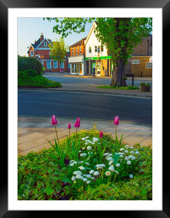 Cobham High Street Framed Mounted Print by Clive Eariss