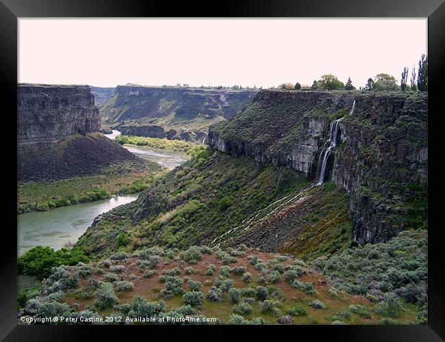 Snake River Twin Falls Idaho Framed Print by Peter Castine