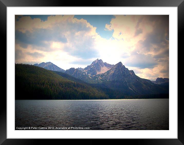 Redfish Lake & Sawtooth Mountains Idaho Framed Mounted Print by Peter Castine