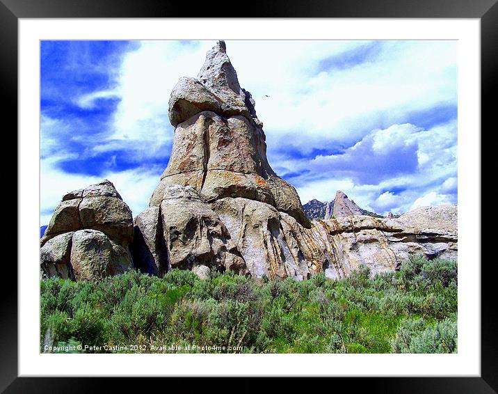 Rock Formation Framed Mounted Print by Peter Castine