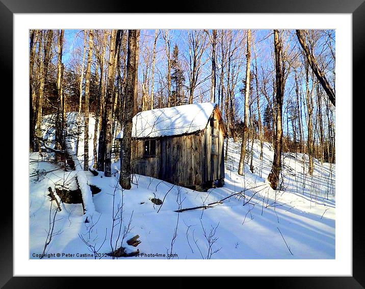 Abandoned Hunting Cabin Framed Mounted Print by Peter Castine
