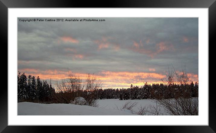 Winter Sunset Framed Mounted Print by Peter Castine