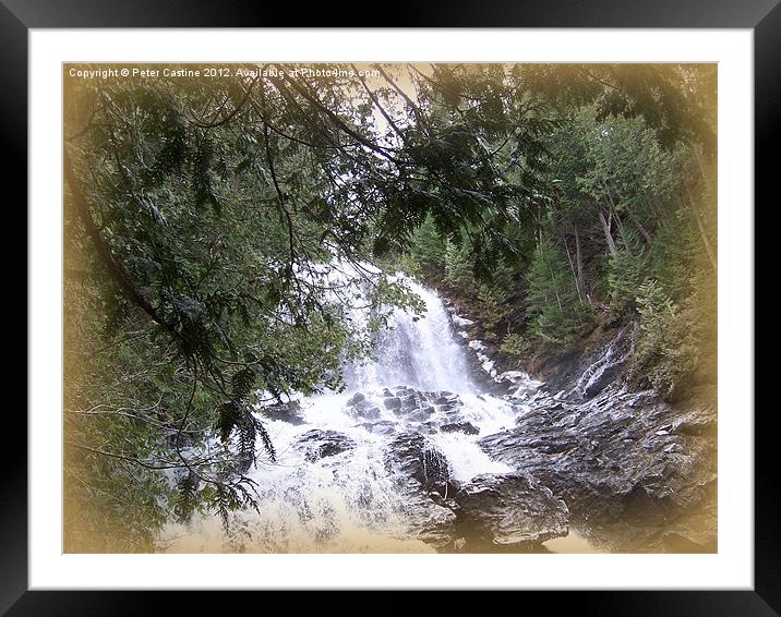 Beaver Brook Falls Framed Mounted Print by Peter Castine