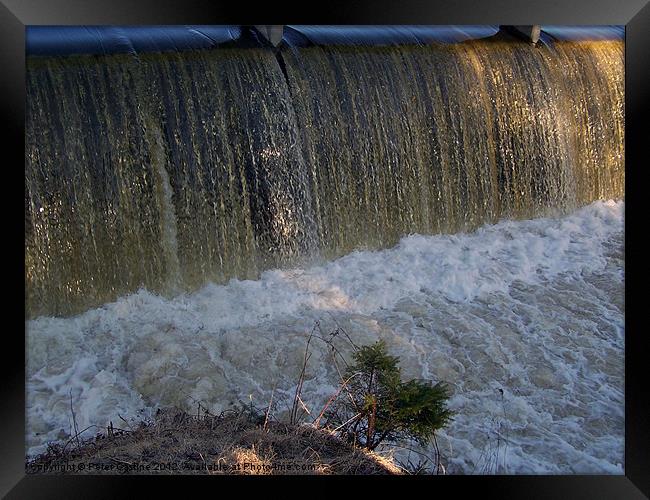 Water Over the Dam Framed Print by Peter Castine