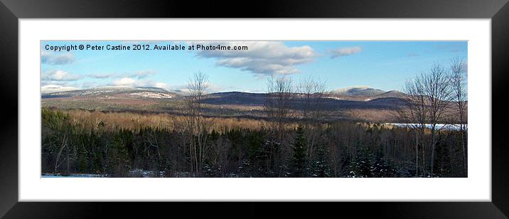 snow capped mountains Framed Mounted Print by Peter Castine