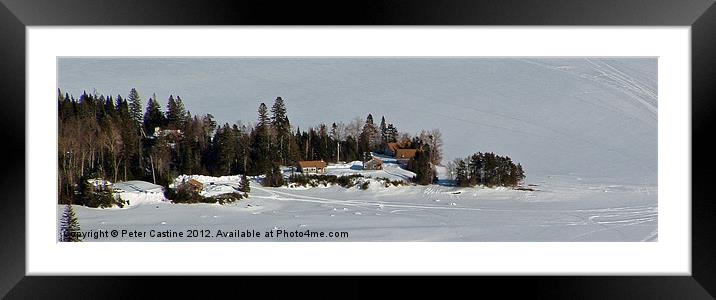 Lake Front Cabins Framed Mounted Print by Peter Castine