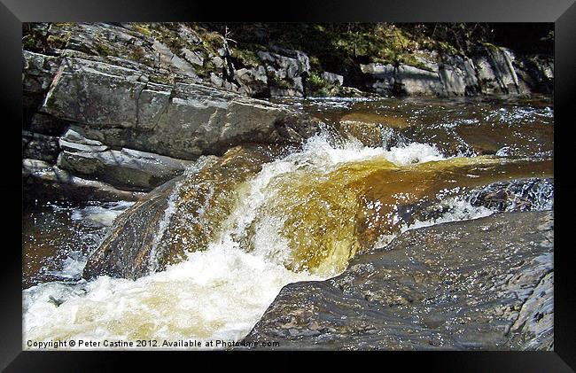 Raging Stream Framed Print by Peter Castine