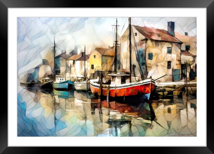 Old Fishing Village Framed Mounted Print by Brian Tarr