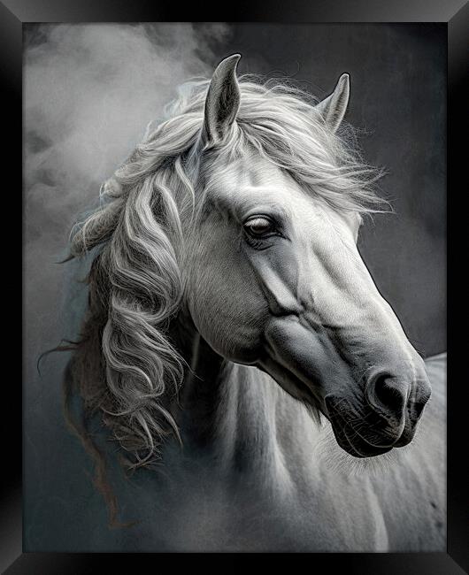 The White Stallion Framed Print by Brian Tarr
