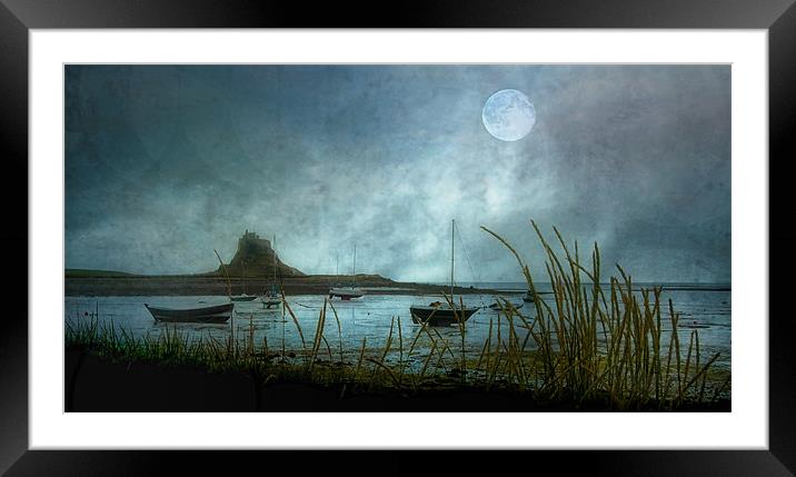 LIndisfarne Moon Framed Mounted Print by Brian Tarr