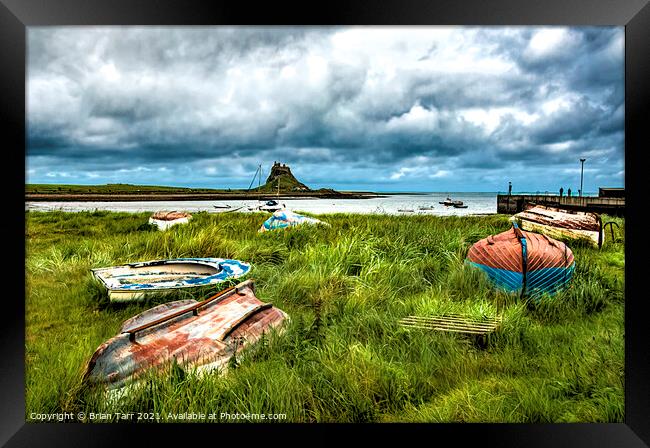 Incoming storm at Lindisfarne Framed Print by Brian Tarr