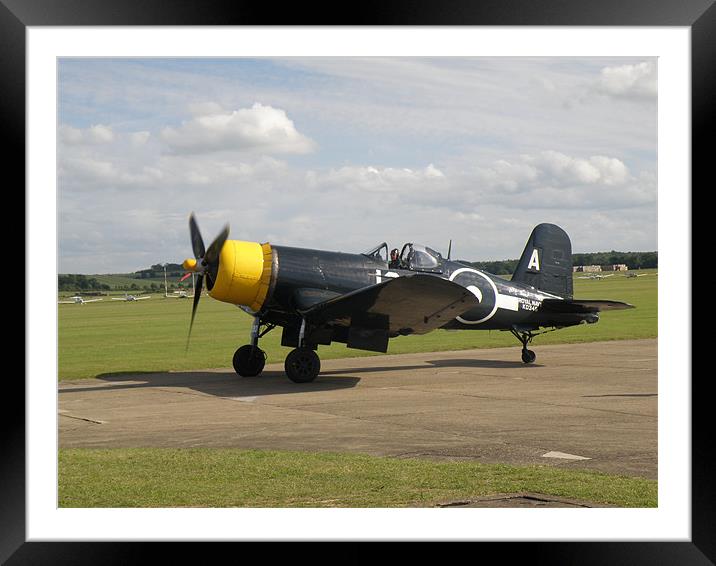 Chance Vought Corsair F4U Framed Mounted Print by Edward Denyer