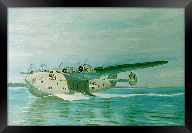 Flying Boat 1930's Framed Print by Olive Denyer