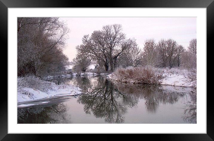 Winter on the Ivel 2 Framed Mounted Print by Geoff Phillips