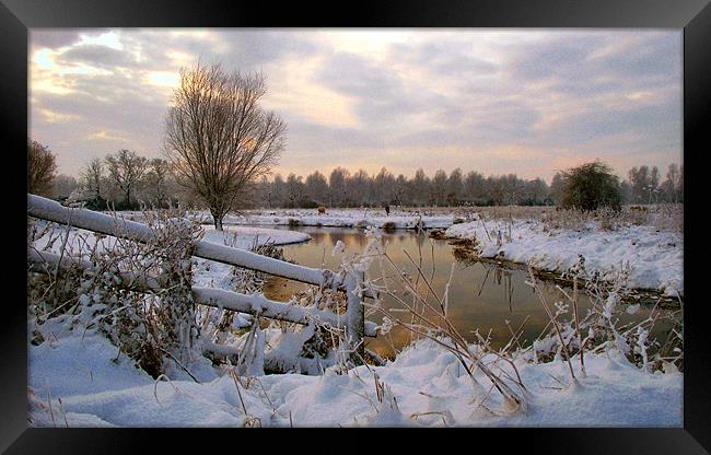 Winter on the Ivel 1 Framed Print by Geoff Phillips