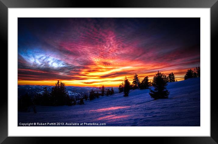Winter Sunset Framed Mounted Print by Robert Pettitt