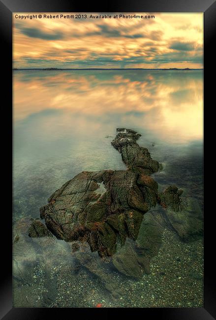 Rock and Sunset Framed Print by Robert Pettitt