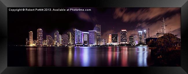 Miami Skyline Framed Print by Robert Pettitt