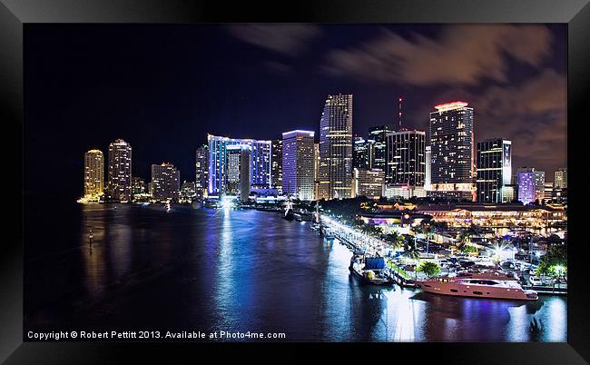 Miamis Night Framed Print by Robert Pettitt