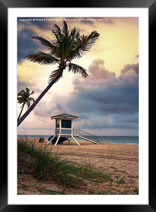 Sunset at the Beach Framed Mounted Print by Robert Pettitt
