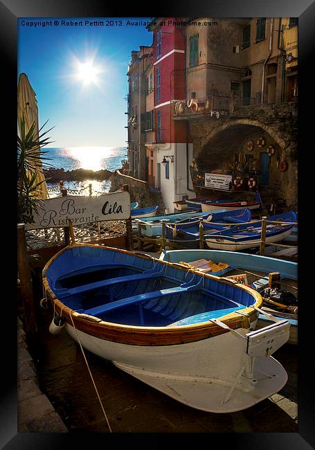 Port of Riomaggiore Framed Print by Robert Pettitt