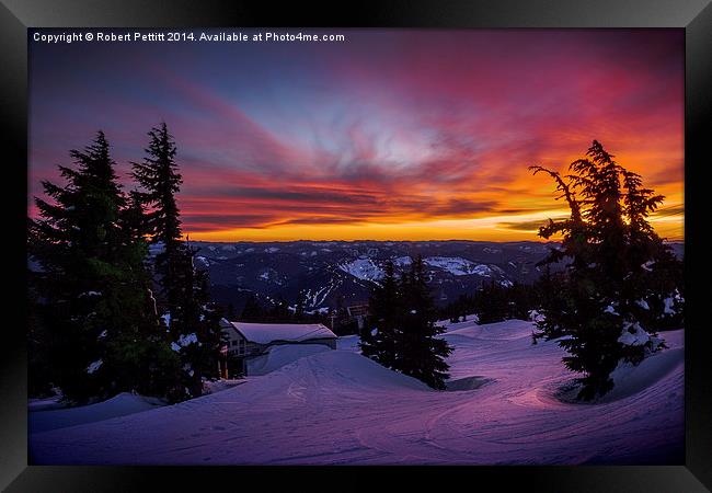 Sunset at Mt Hood Framed Print by Robert Pettitt