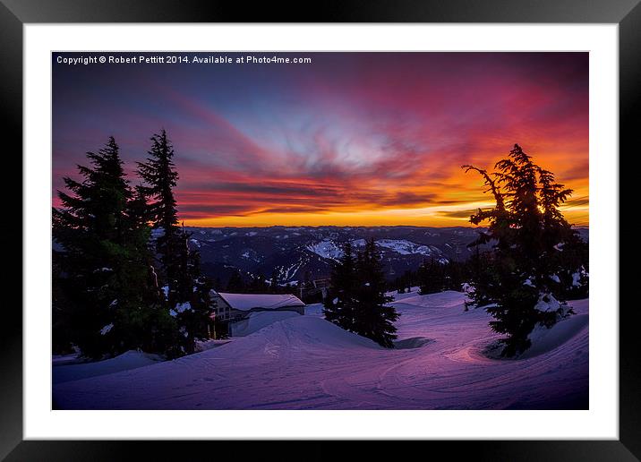 Sunset at Mt Hood Framed Mounted Print by Robert Pettitt